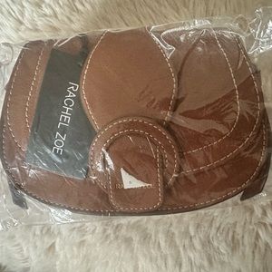 Rachel Zoe Curateur Edessi Vegan Crossbody SADDLE Brown Belt Bag Purse NWT